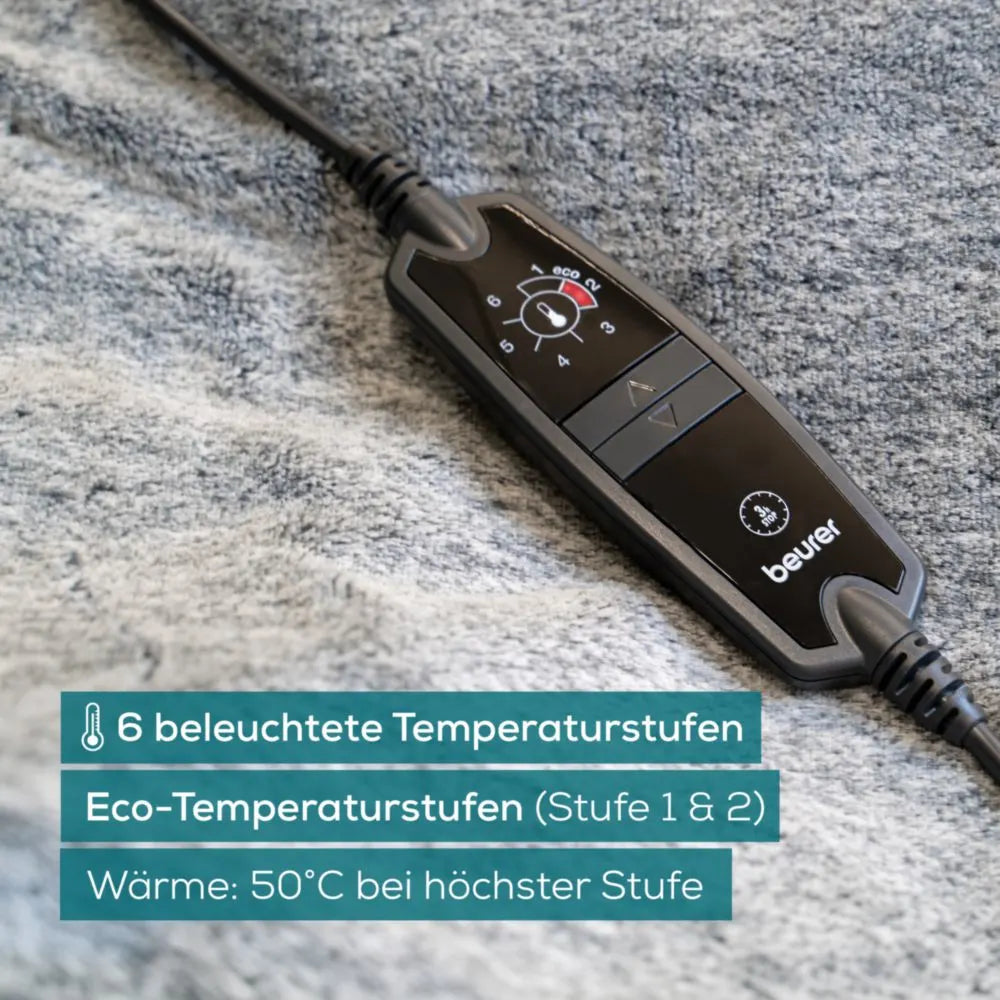 Wärmedecke Beurer HD 75 elektrisch mit 6 beleuchteten Temperaturstufen
